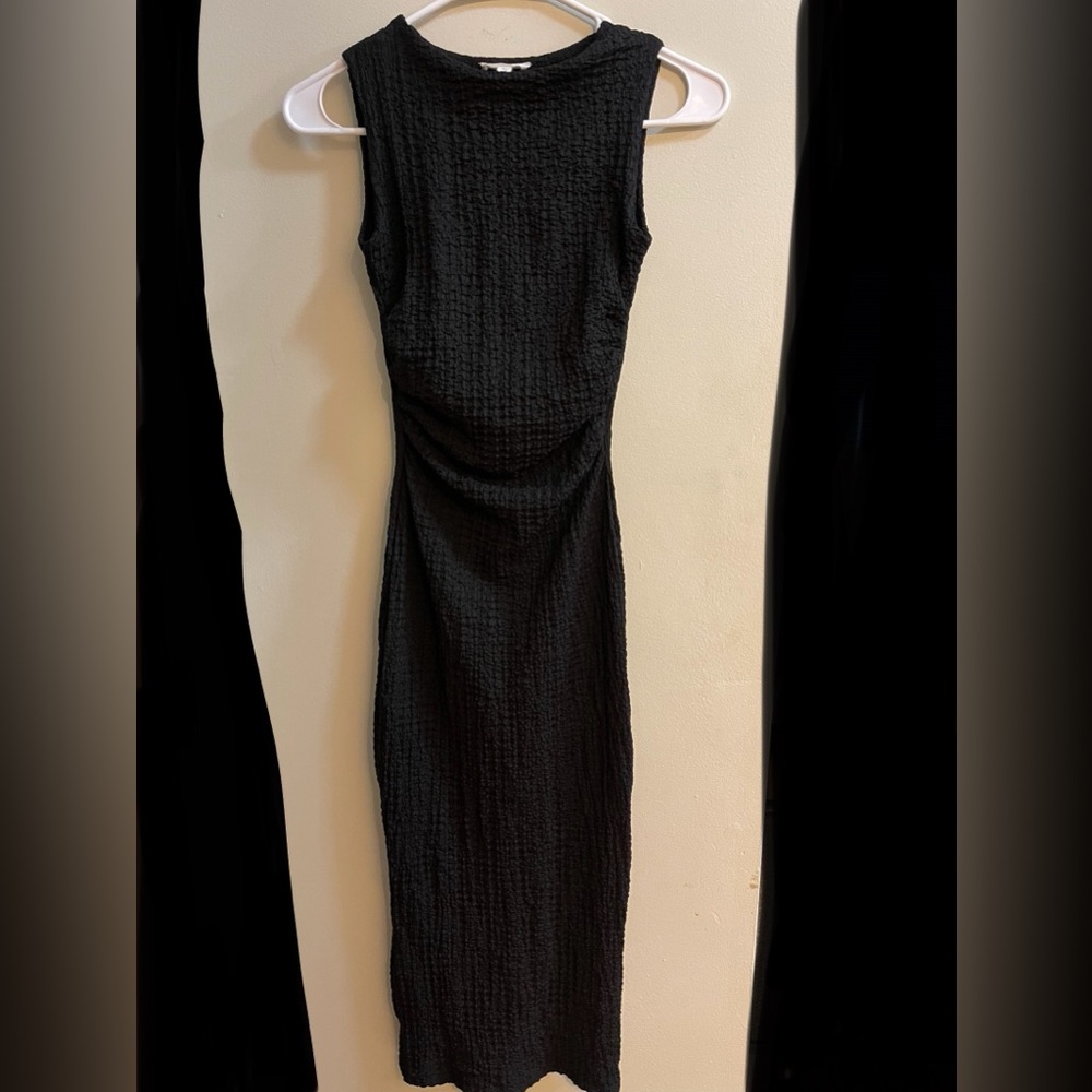 See You Monday Gauze Midi Dress in Black